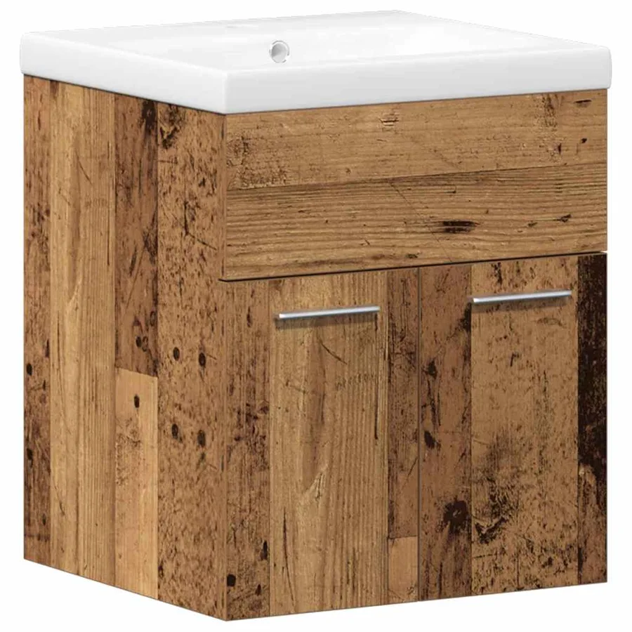 Ensemble de mobilier de salle de bain 3 pcs Bois Ancien - 5