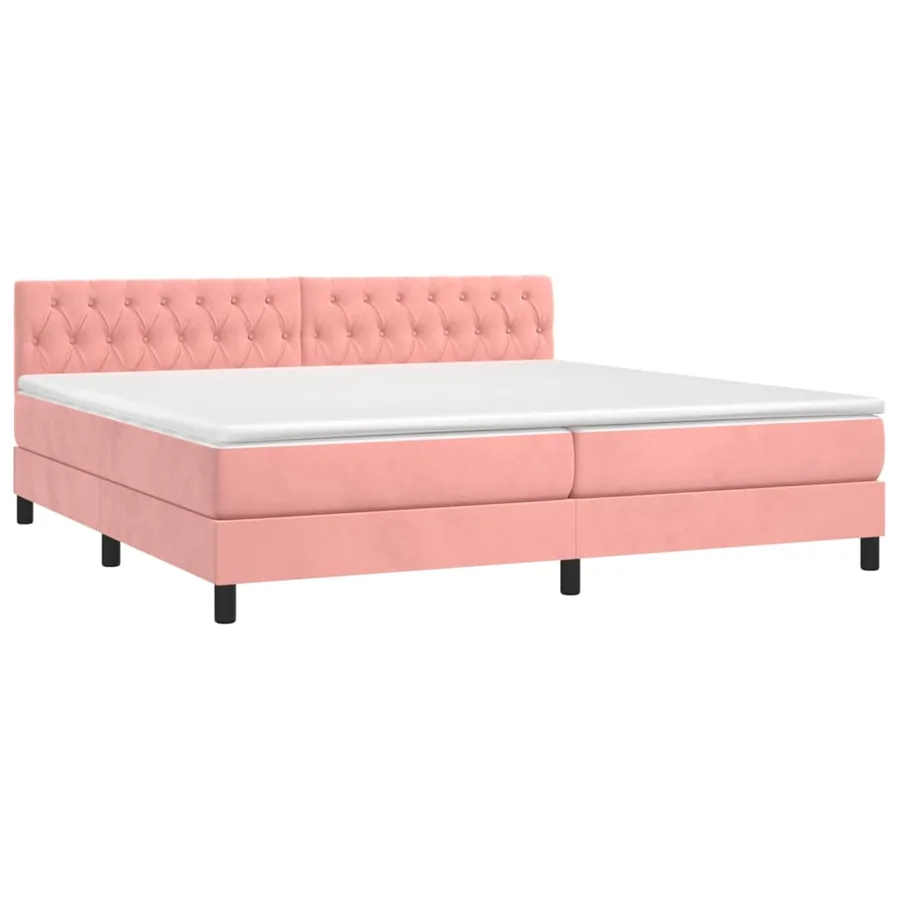 Sommier à lattes de lit avec matelas Rose 200x200 cm Velours - 3