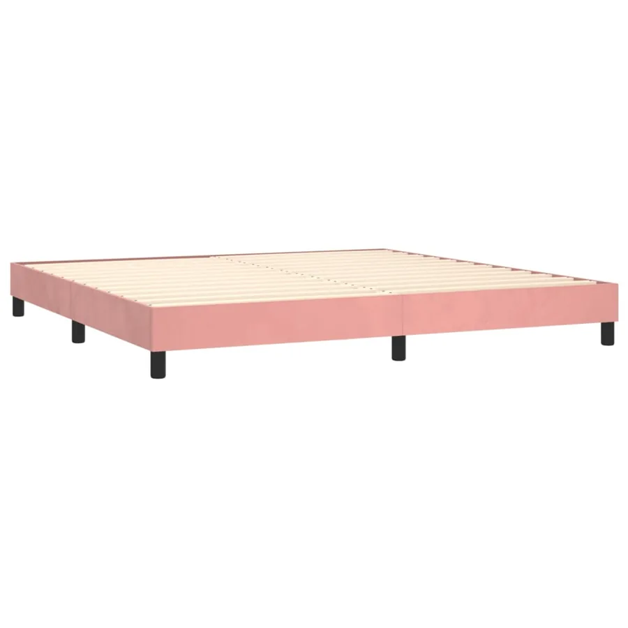Sommier à lattes de lit avec matelas Rose 200x200 cm Velours - 4