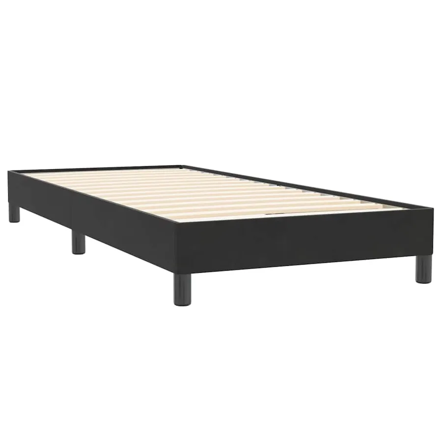 Sommier à lattes de lit avec matelas noir 80x220 cm velours - 5