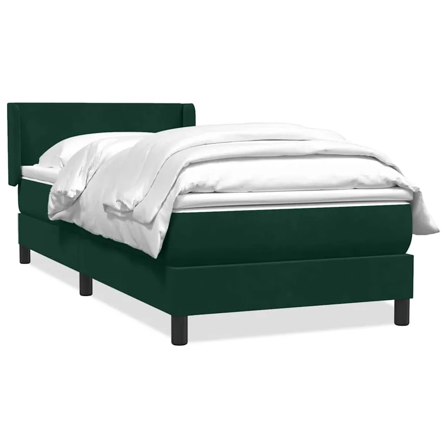 Sommier à lattes de lit et matelas vert foncé 80x210 cm velours - 2