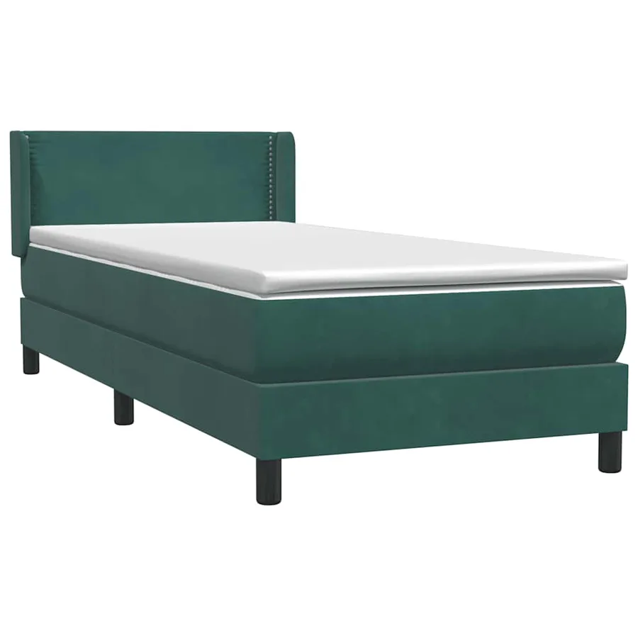 Sommier à lattes de lit et matelas vert foncé 80x210 cm velours - 4