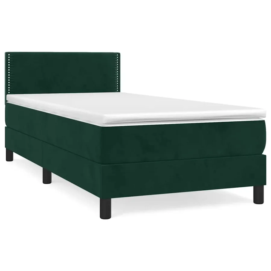 Sommier à lattes de lit avec matelas Vert foncé 100x200 cm - 2