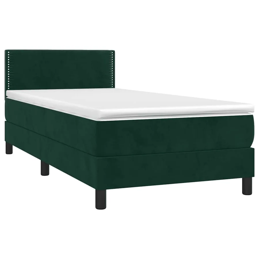 Sommier à lattes de lit avec matelas Vert foncé 100x200 cm - 3