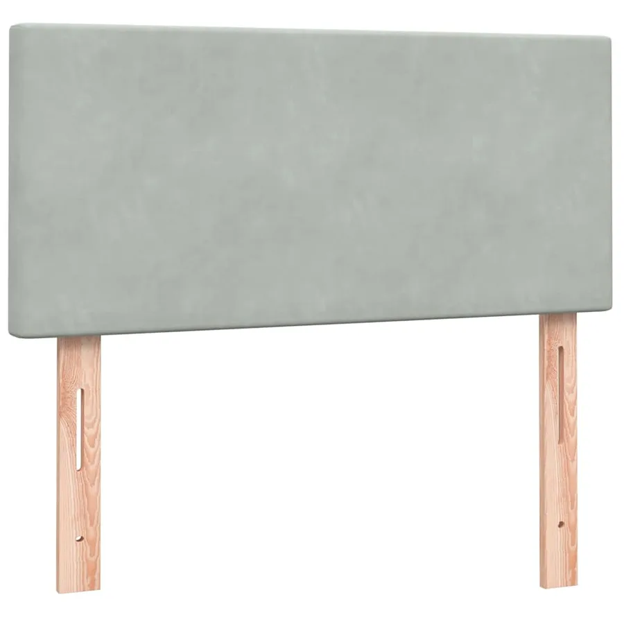 Sommier à lattes de lit et matelas gris clair 80x210 cm velours - 6