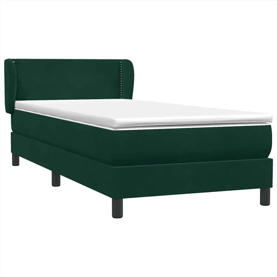 Sommier à lattes de lit et matelas vert foncé 80x220 cm velours - 4