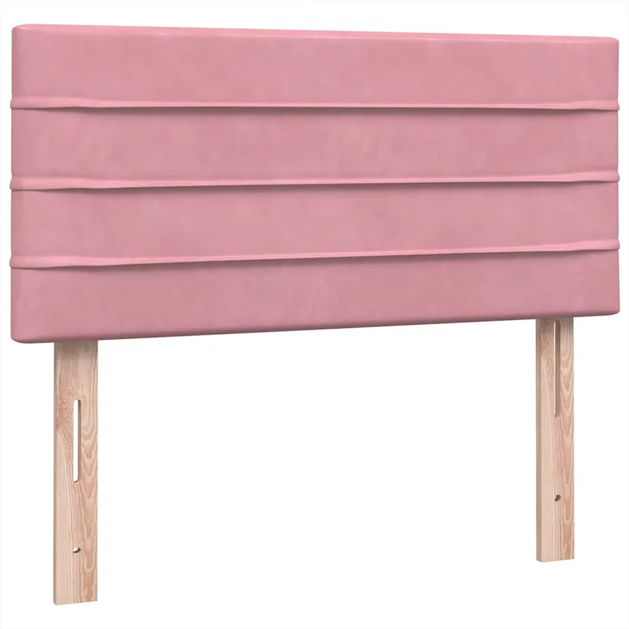 Sommier à lattes de lit avec matelas rose 90x210 cm velours - 7