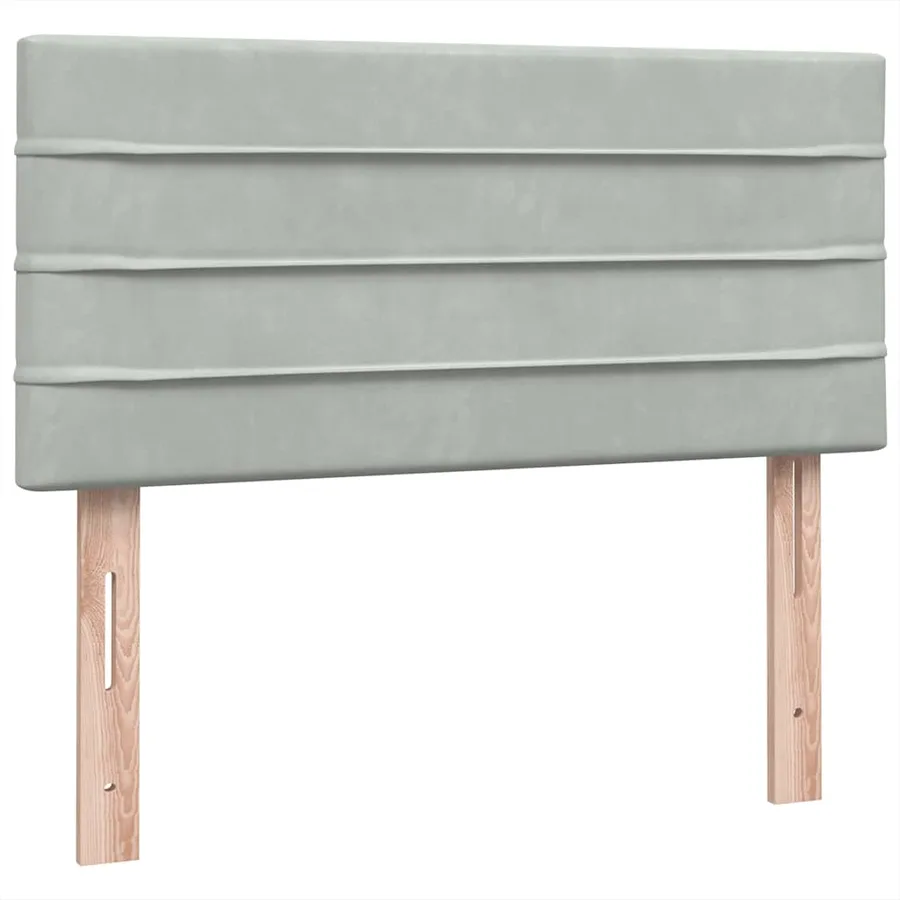 Sommier à lattes de lit et matelas gris clair 80x210 cm velours - 8