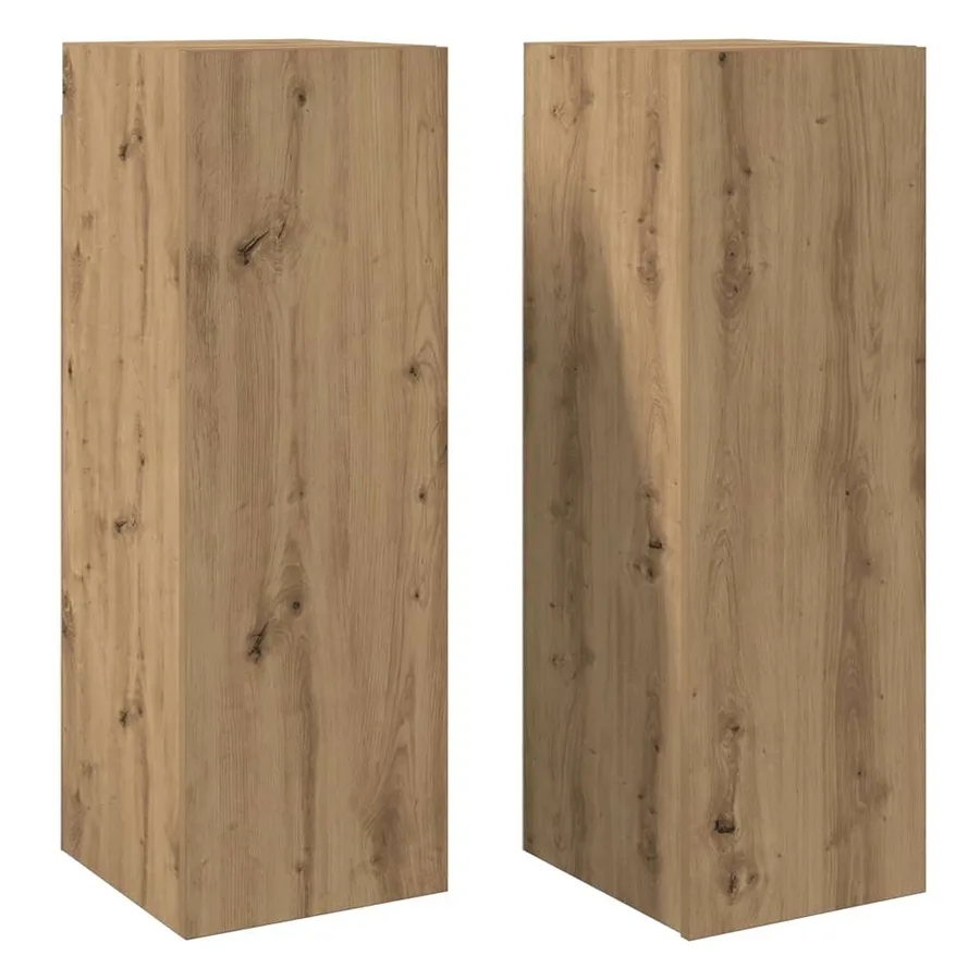 Meubles TV 2 pcs chêne artisanal 30,5x30x90cm bois d'ingénierie - 2