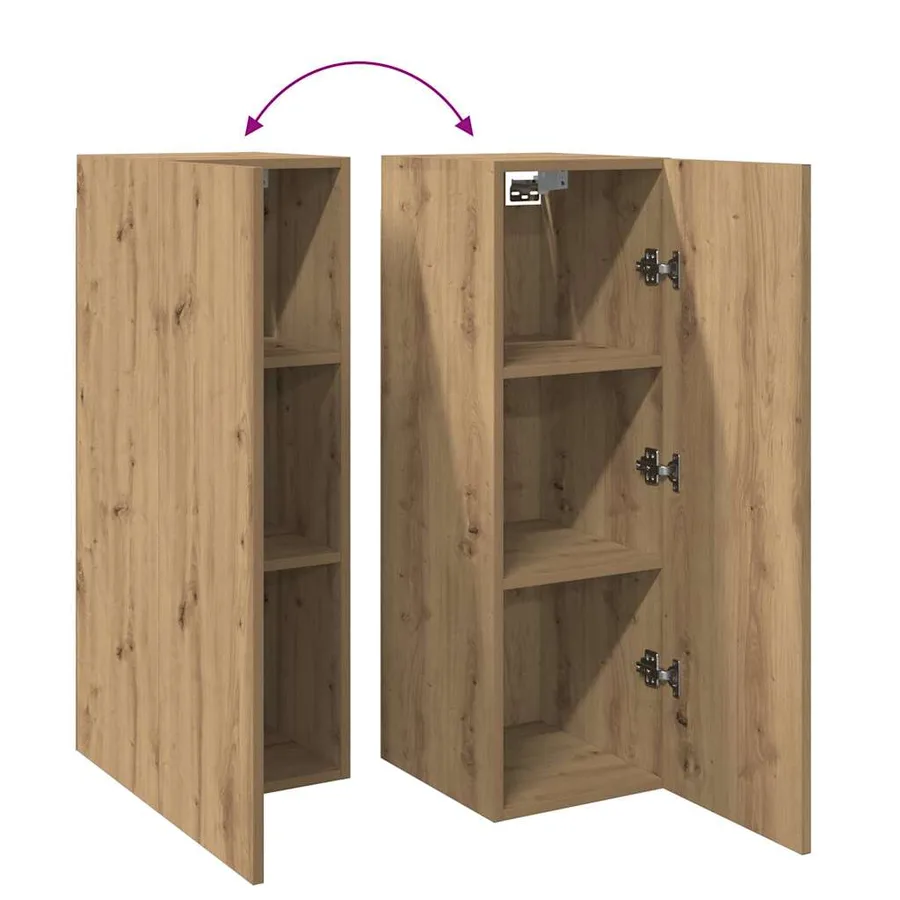 Meubles TV 2 pcs chêne artisanal 30,5x30x90cm bois d'ingénierie - 8