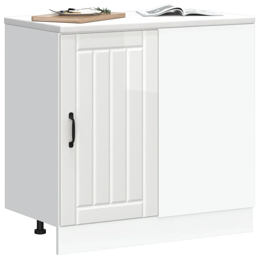 Meuble bas de cuisine « Lucca » Bois d'ingénierie blanc brillant - 3