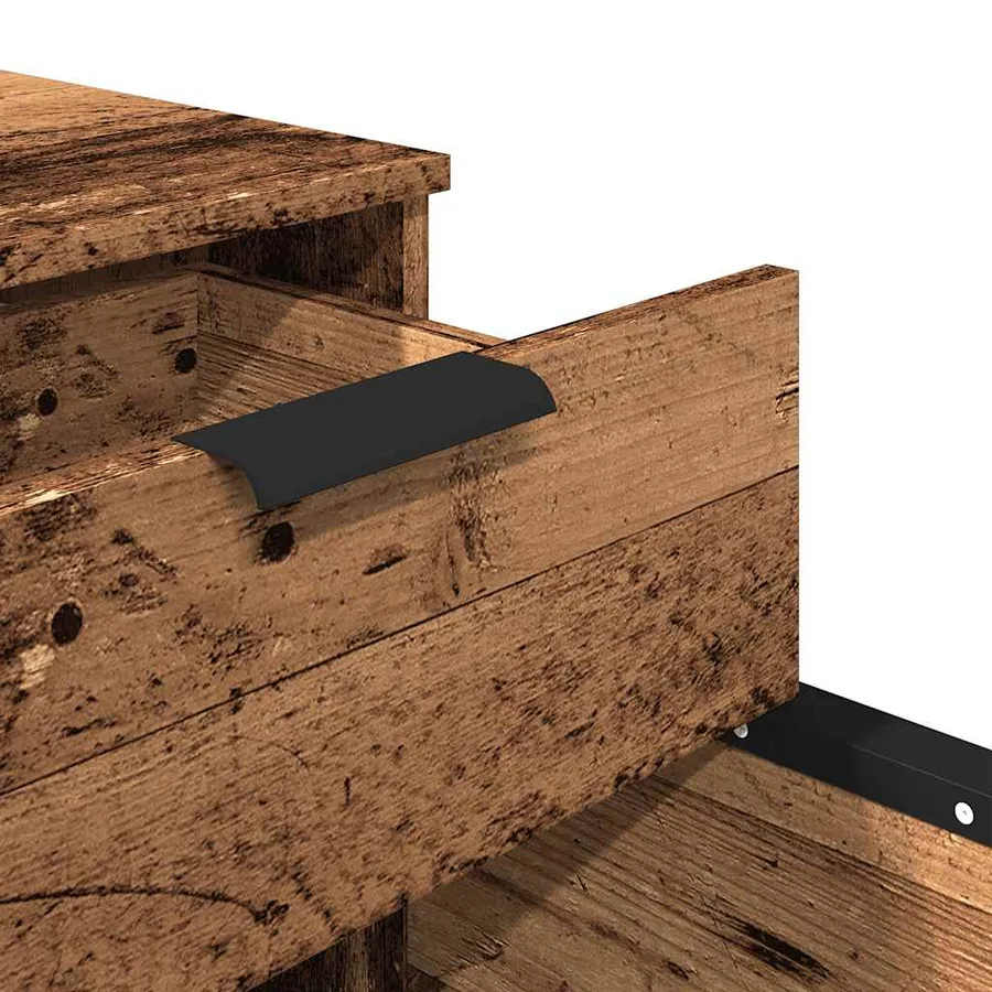 Classeur mobile roues vieux bois 45x38x54 cm bois d'ingénierie - 9