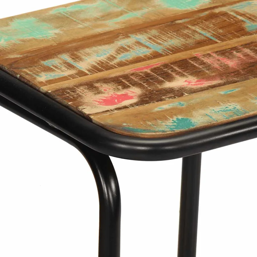 Tabourets de bar lot de 2 46x35,5x80cm bois massif récupération - 6