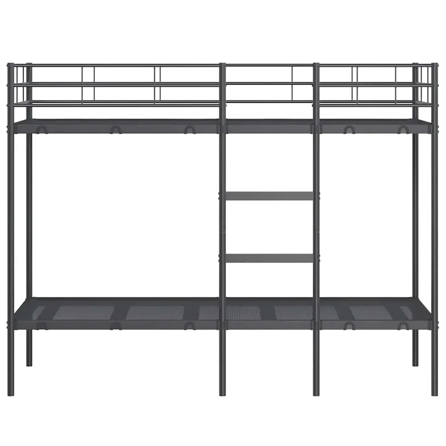 Lit superposé sans matelas noir 75x190 cm acier - 5