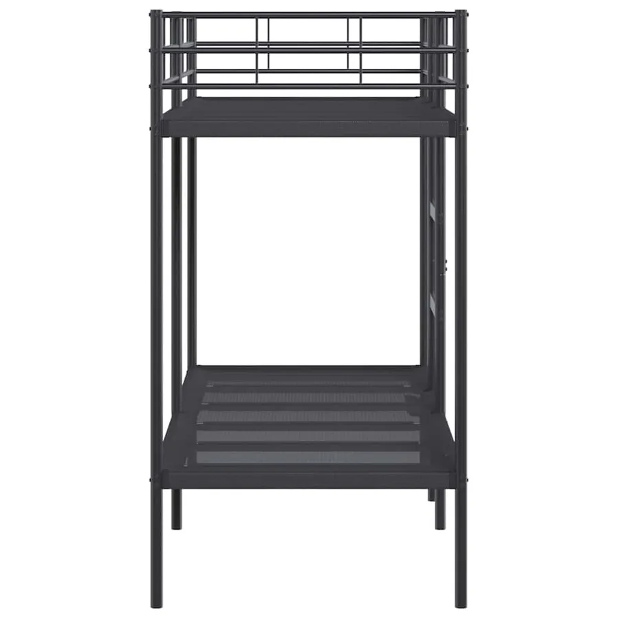 Lit superposé sans matelas noir 75x190 cm acier - 6
