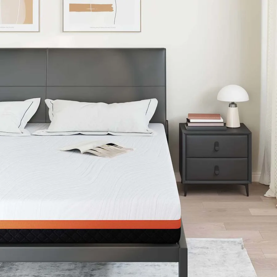 Matelas Blanc et Noir 200 x 200 cm Tissu jacquard - 3