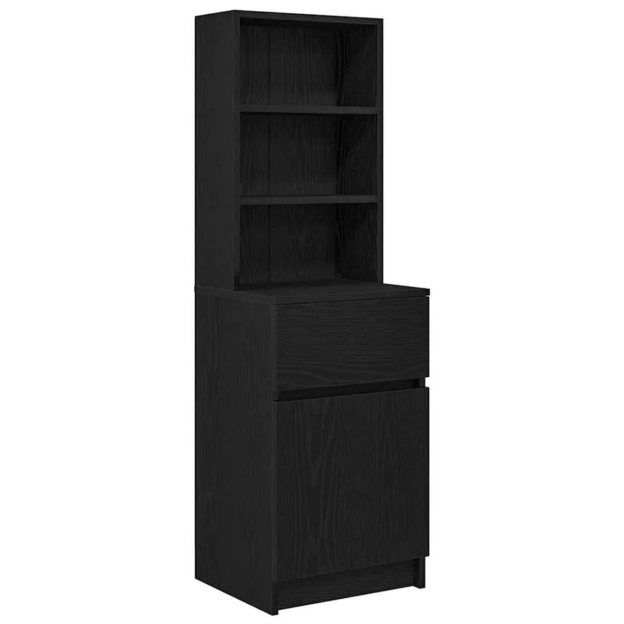 Table de chevet noir 39x35x125 cm bois d’ingénierie - 2