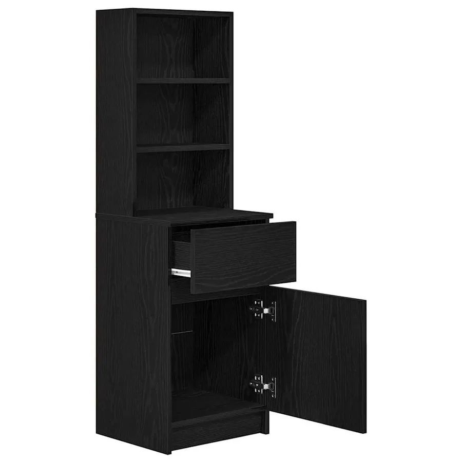 Table de chevet noir 39x35x125 cm bois d’ingénierie - 5