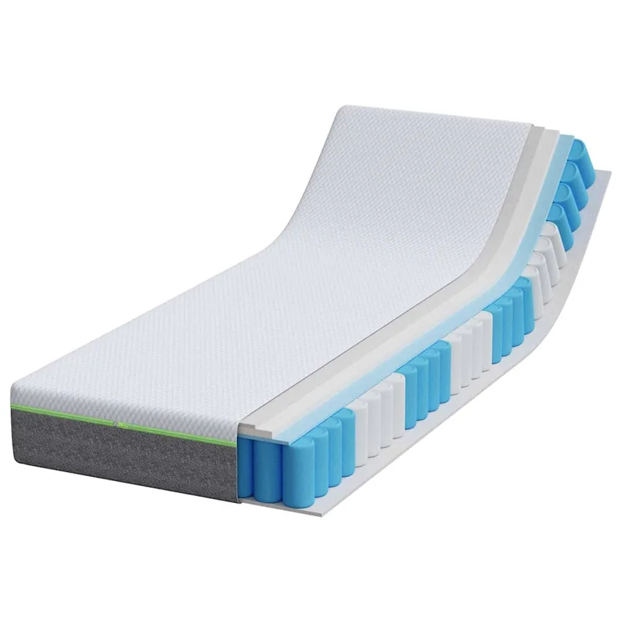 Matelas Blanc et Gris 80 x 200 cm Tissu jacquard - 3