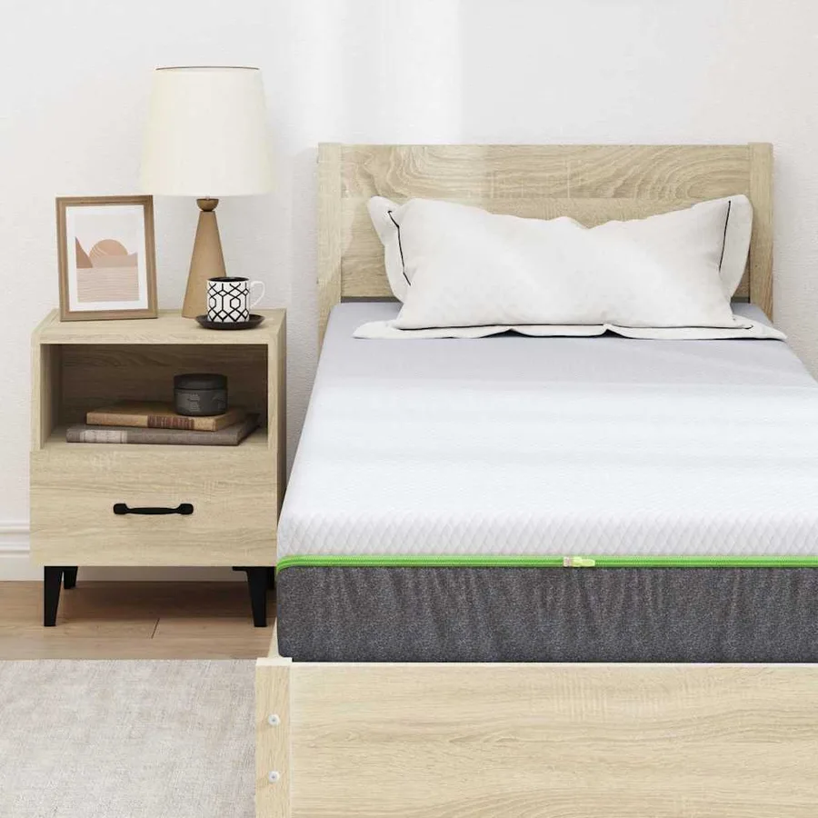 Matelas Blanc et Gris 80 x 200 cm Tissu jacquard - 7