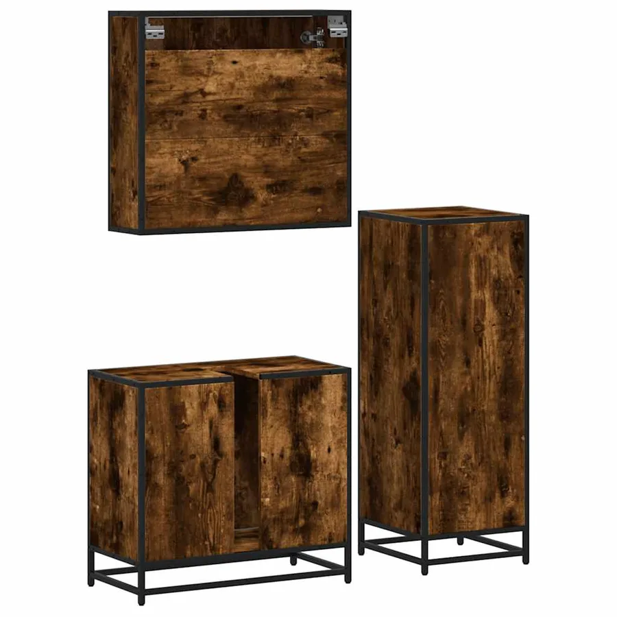 Ensemble de meubles de salle de bain 3 pcs Chêne fumé - 7