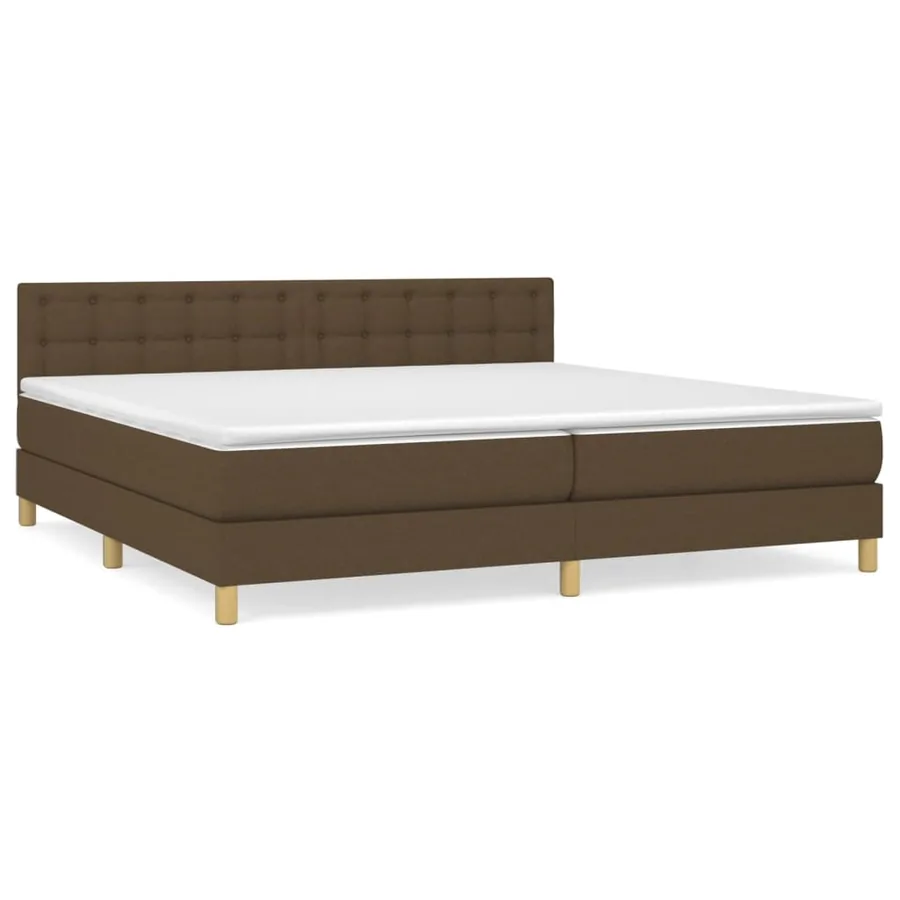 Sommier à lattes de lit avec matelas Marron foncé 200x200 cm - 2