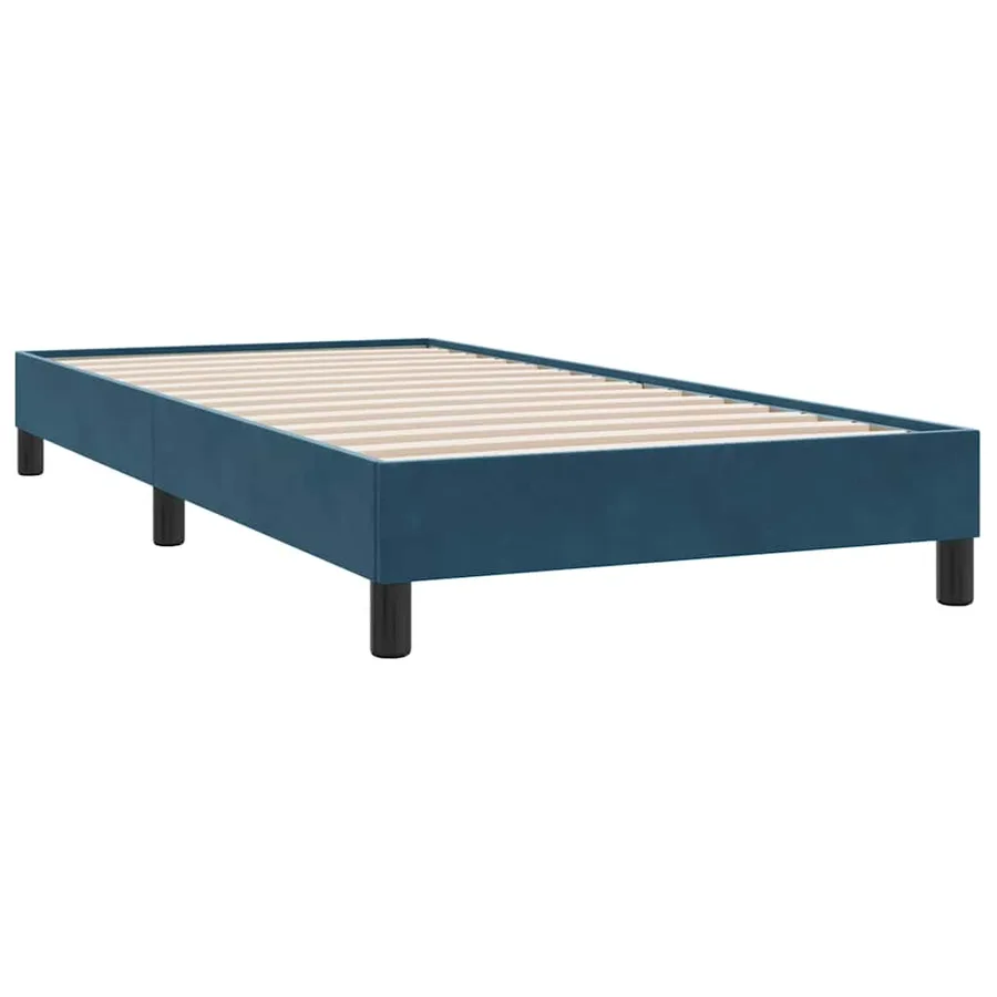Sommier à lattes de lit et matelas bleu foncé 90x210 cm velours - 5