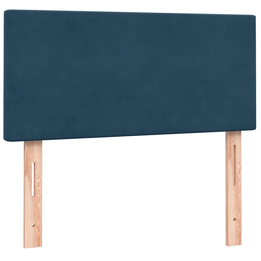 Sommier à lattes de lit et matelas bleu foncé 90x210 cm velours - 6
