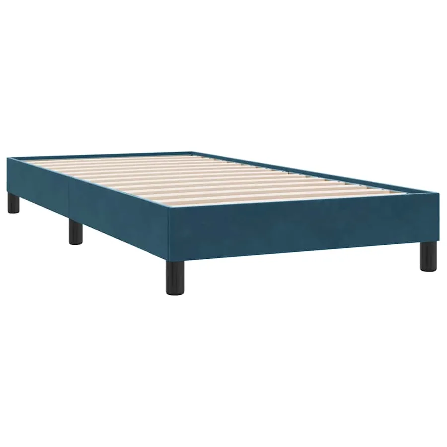 Sommier à lattes de lit et matelas bleu foncé 90x210 cm velours - 5