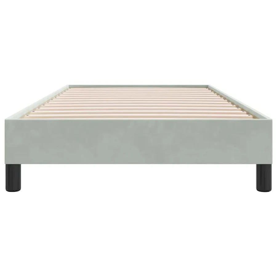 Cadre de lit sans matelas gris clair 80x220 cm velours - 5