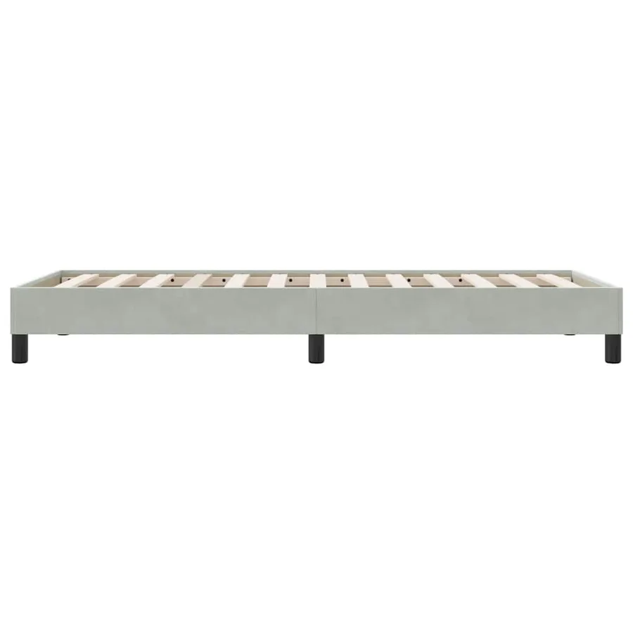 Cadre de lit sans matelas gris clair 80x220 cm velours - 6