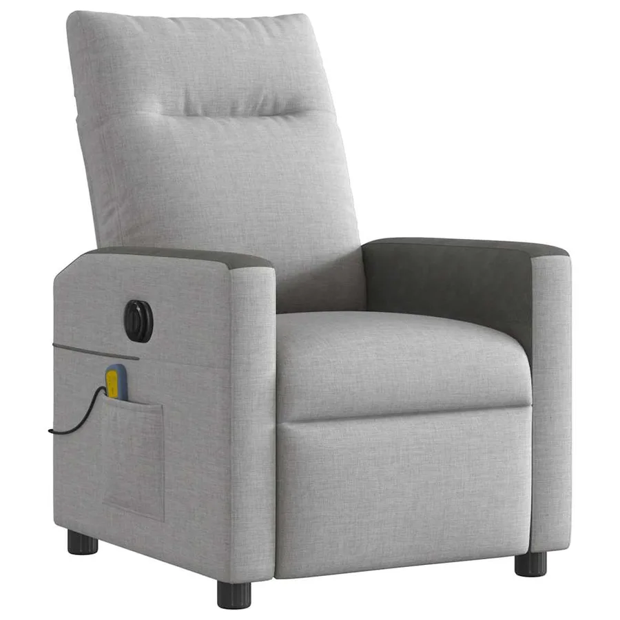 Fauteuil de massage inclinable électrique gris nuage tissu - 4