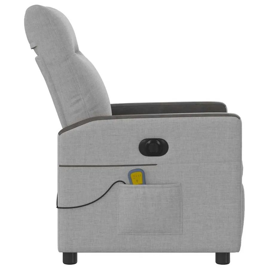 Fauteuil de massage inclinable électrique gris nuage tissu - 6