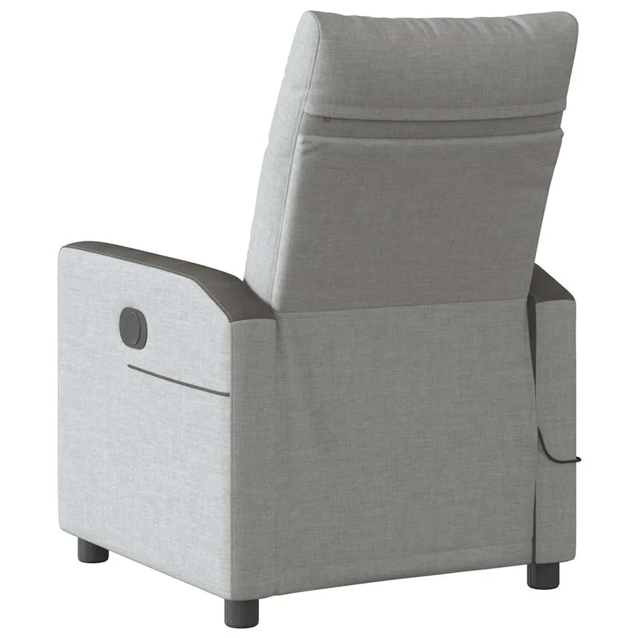 Fauteuil de massage inclinable électrique gris nuage tissu - 7