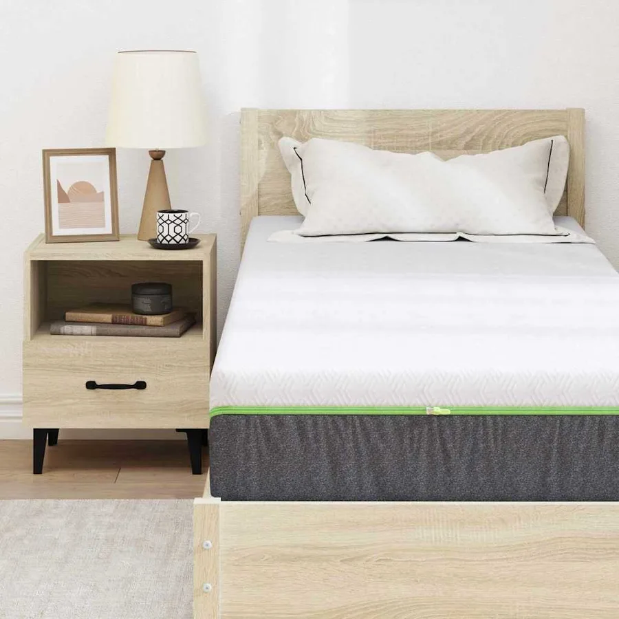 Matelas Blanc et Gris 80 x 200 cm Tissu jacquard - 7