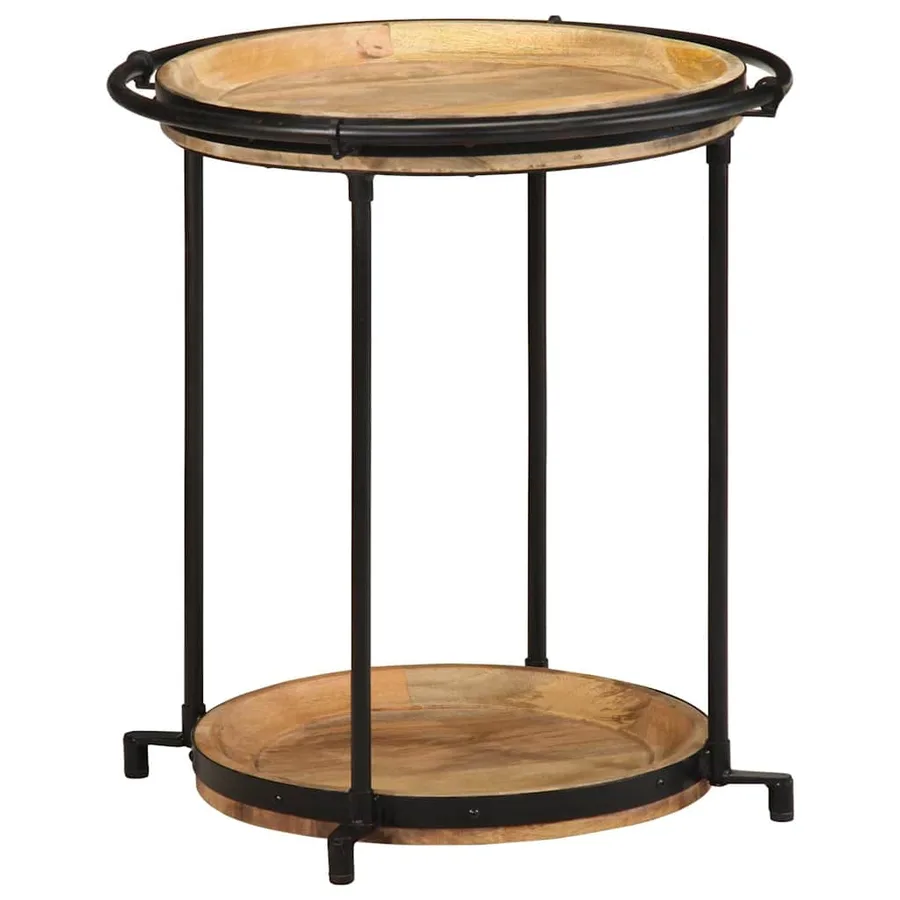 Table d'appoint Ø55x60 cm bois de manguier massif - 10