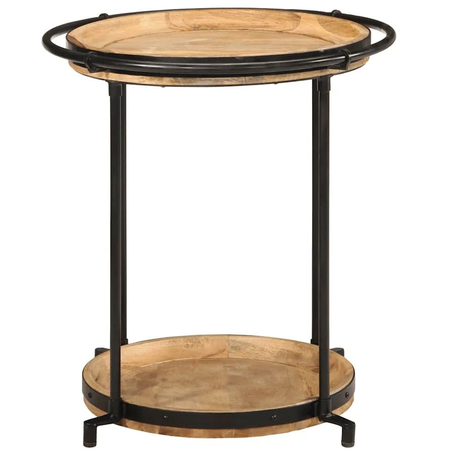 Table d'appoint Ø55x60 cm bois de manguier massif - 2