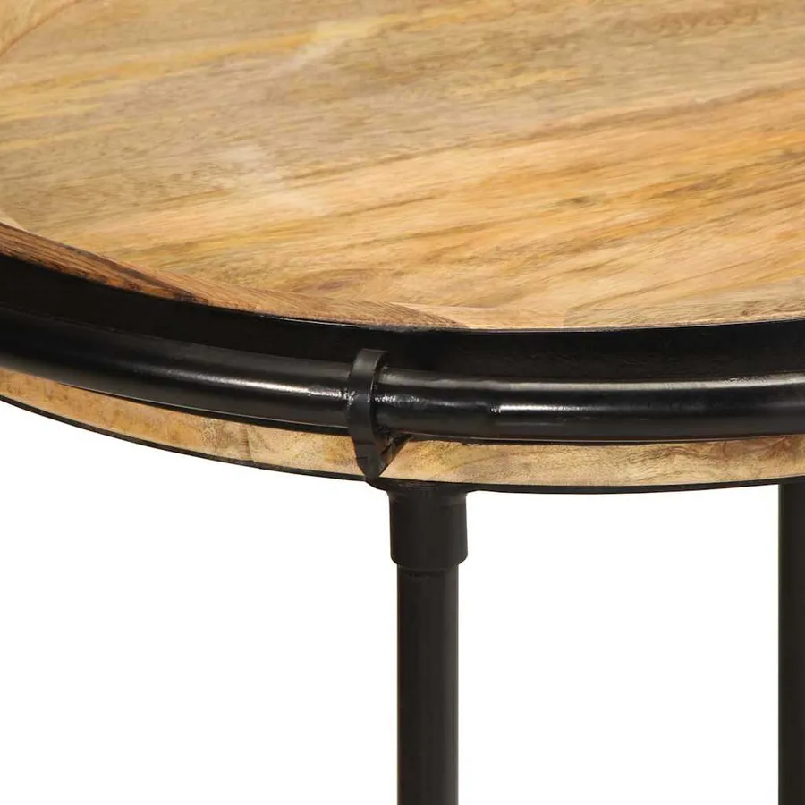 Table d'appoint Ø55x60 cm bois de manguier massif - 4
