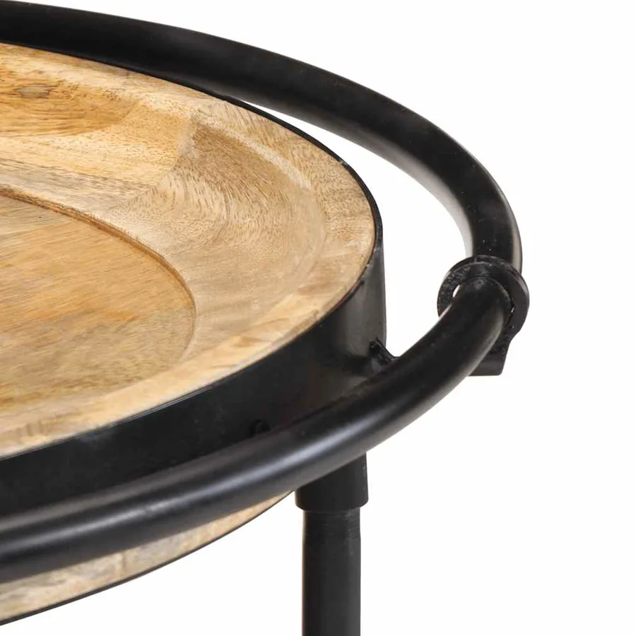 Table d'appoint Ø55x60 cm bois de manguier massif - 5