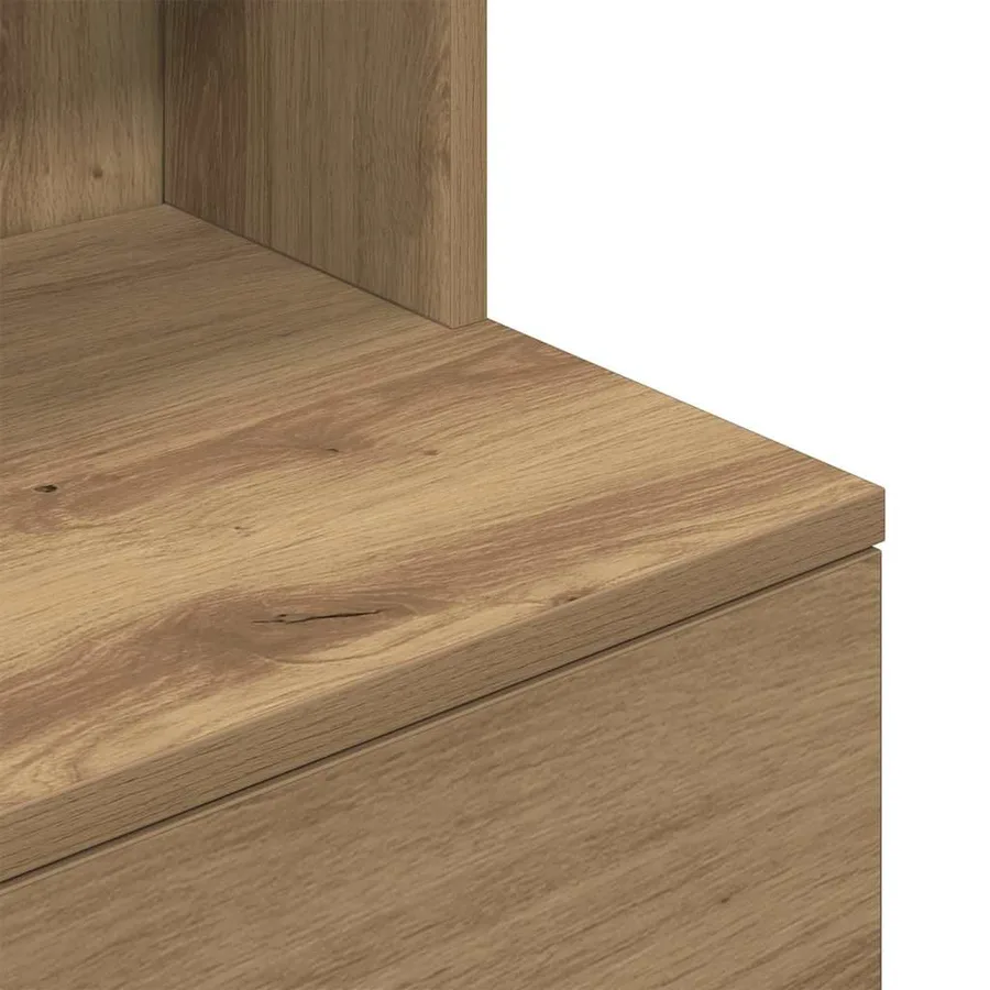 Table de chevet chêne artisanal 39x35x125 cm bois d'ingénierie - 10
