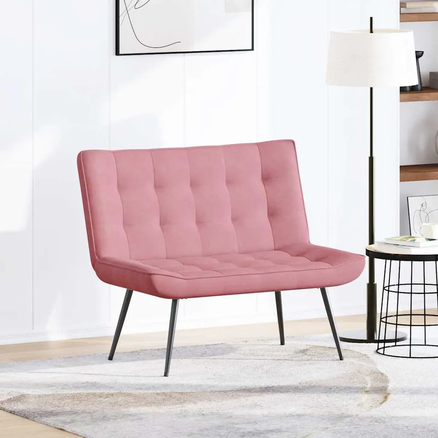 Banc rose 110x74x84 cm velours - 3