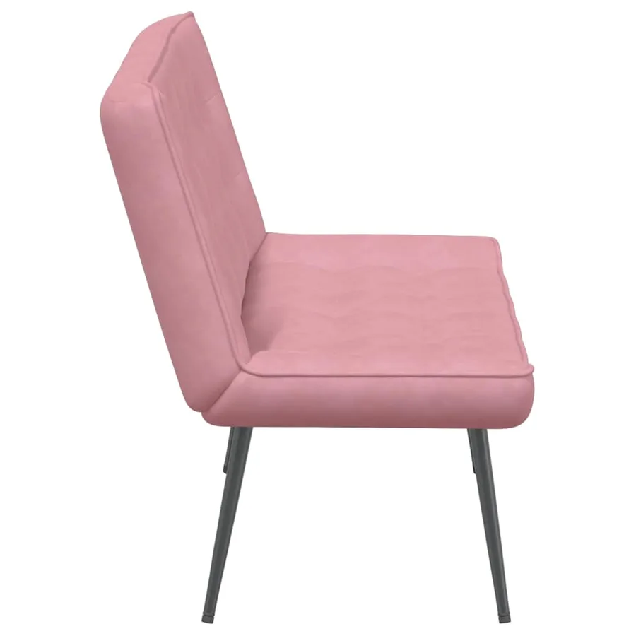 Banc rose 110x74x84 cm velours - 5