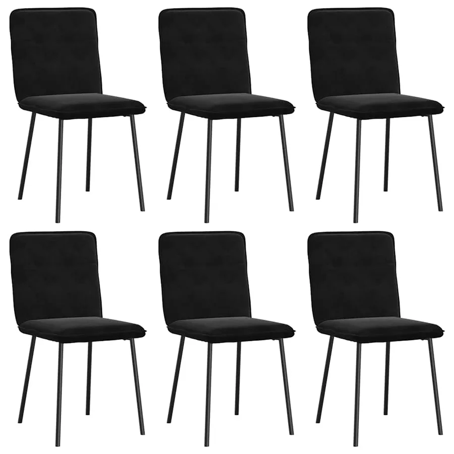 Chaises à manger lot de 6 noir velours - 2