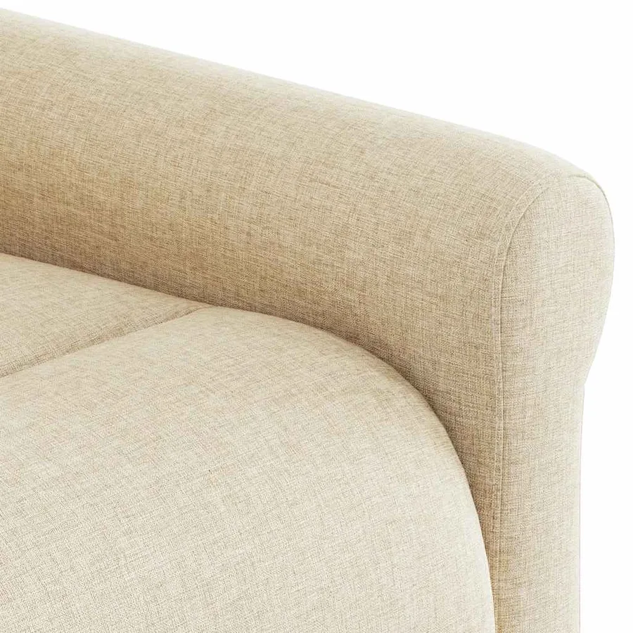 Fauteuil inclinable de massage électrique crème tissu - 13