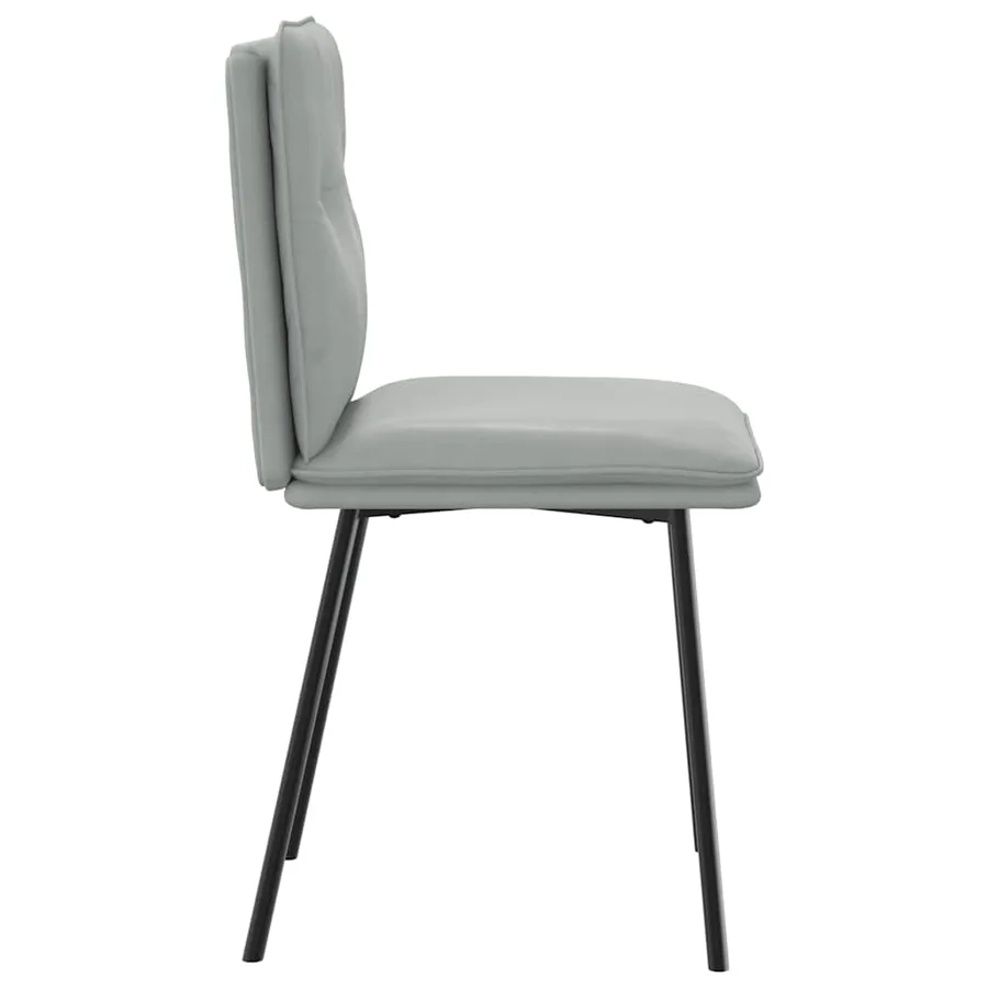 Chaises à manger lot de 4 Gris clair Velours - 5