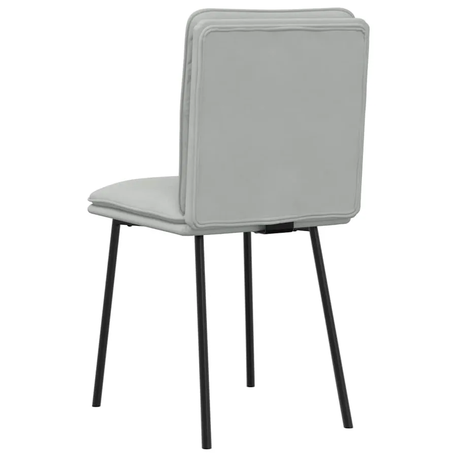 Chaises à manger lot de 4 Gris clair Velours - 6