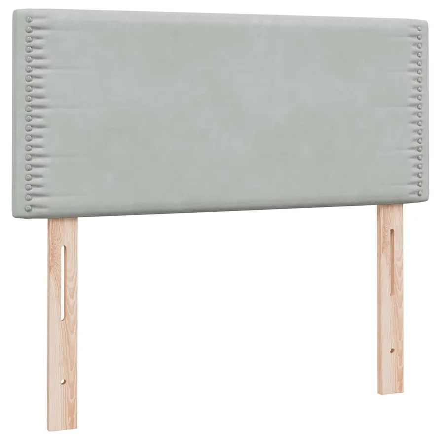 Sommier à lattes de lit et matelas gris clair 90x210 cm velours - 6