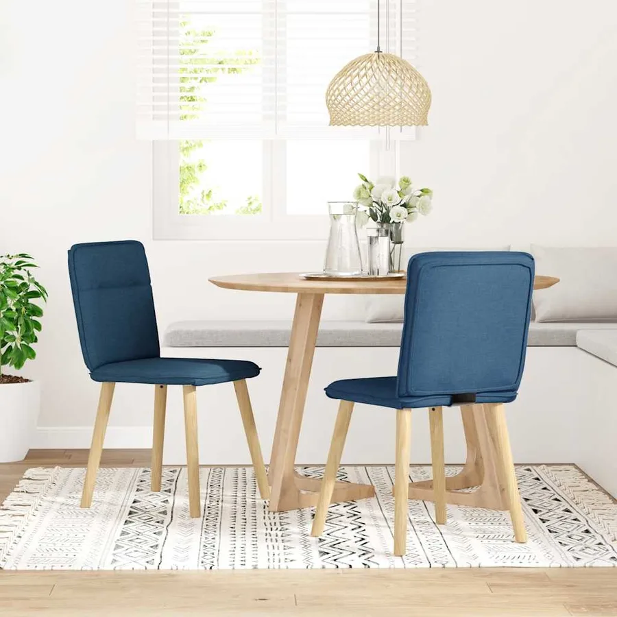 Chaises à manger lot de 2 bleu tissu - 2