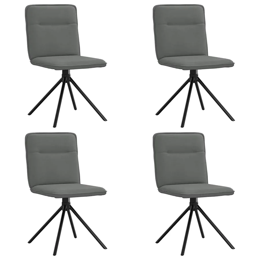 Chaises à manger lot de 4 gris foncé tissu - 2