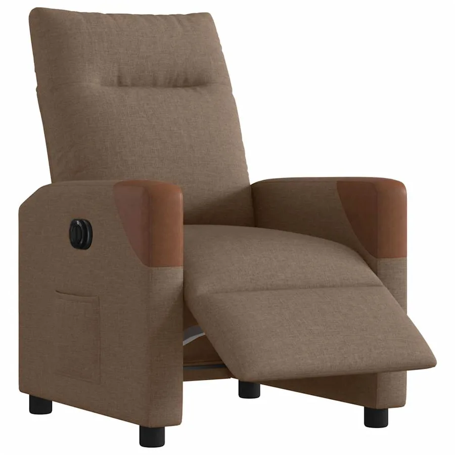 Fauteuil inclinable électrique Marron Tissu - 3